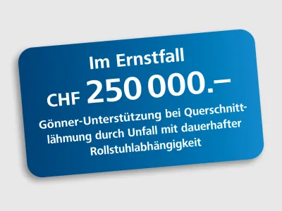 im Ernstfall 250 000 Franken - Schweizer Paraplegiker-Stiftung