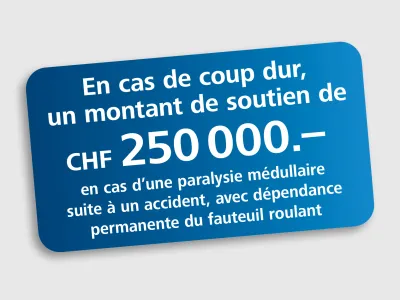 en cas de coup dur, un montant de soutien de 250 000 francs - Fondation suisse pour paraplégiques