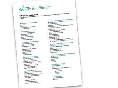 WHO-Liste Akupunktur SPZ