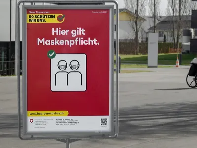 Schild Maskenpflicht Corona BAG