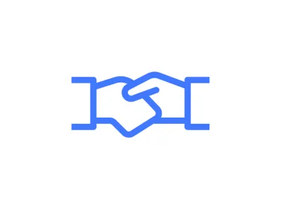 Icon Wertschätzung blau auf weiss