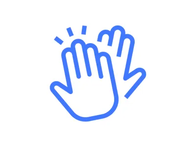 Icon Zusammenarbeit blau auf weiss