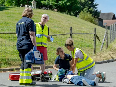 Rettungsübung First Responder mit Simulationspuppe