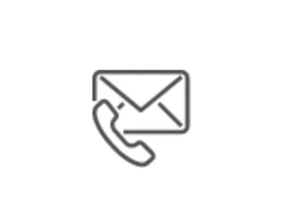Telefon und E-Mail-Symbol, grafische Darstellung.