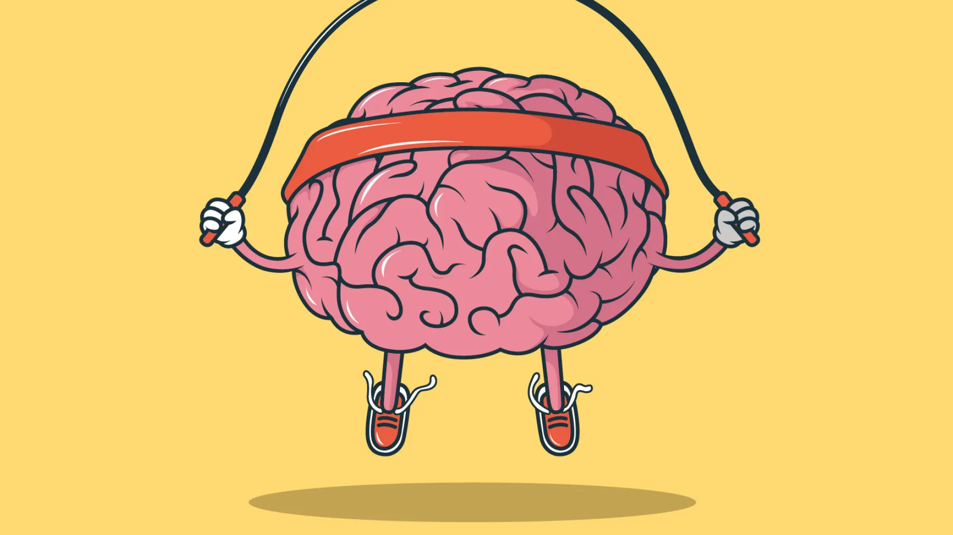 Ilustration eines seilhüpfenden Gehirns