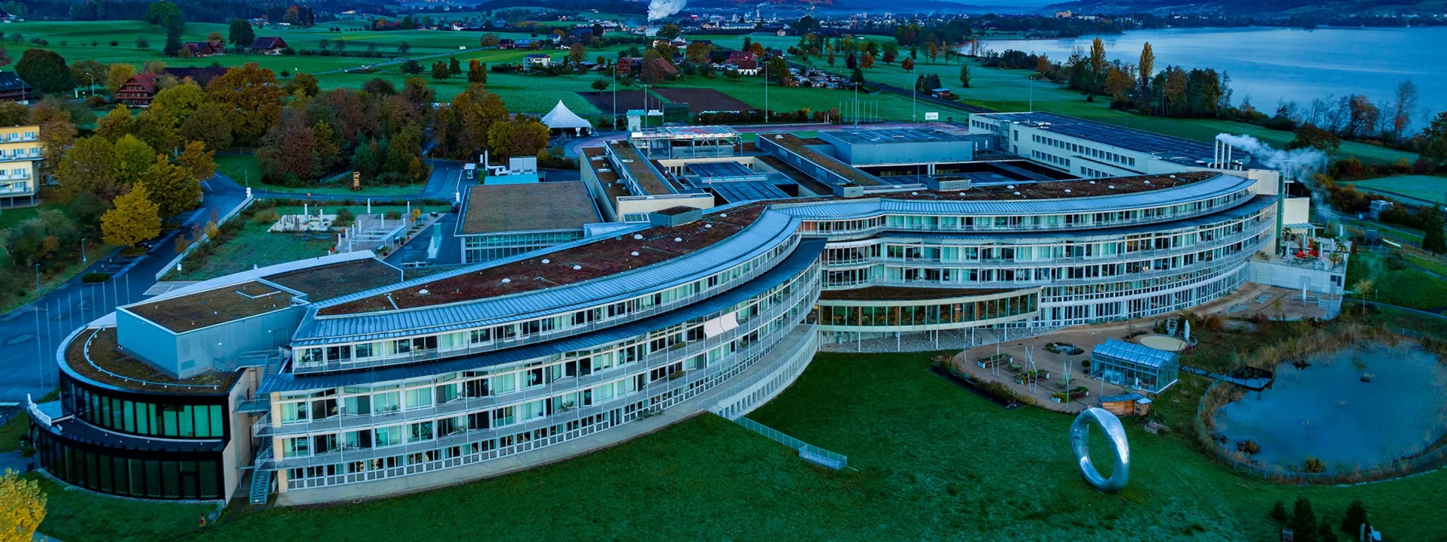 Luft-Aufnahme des Schweizer Paraplegiker-Zentrums in Nottwil.