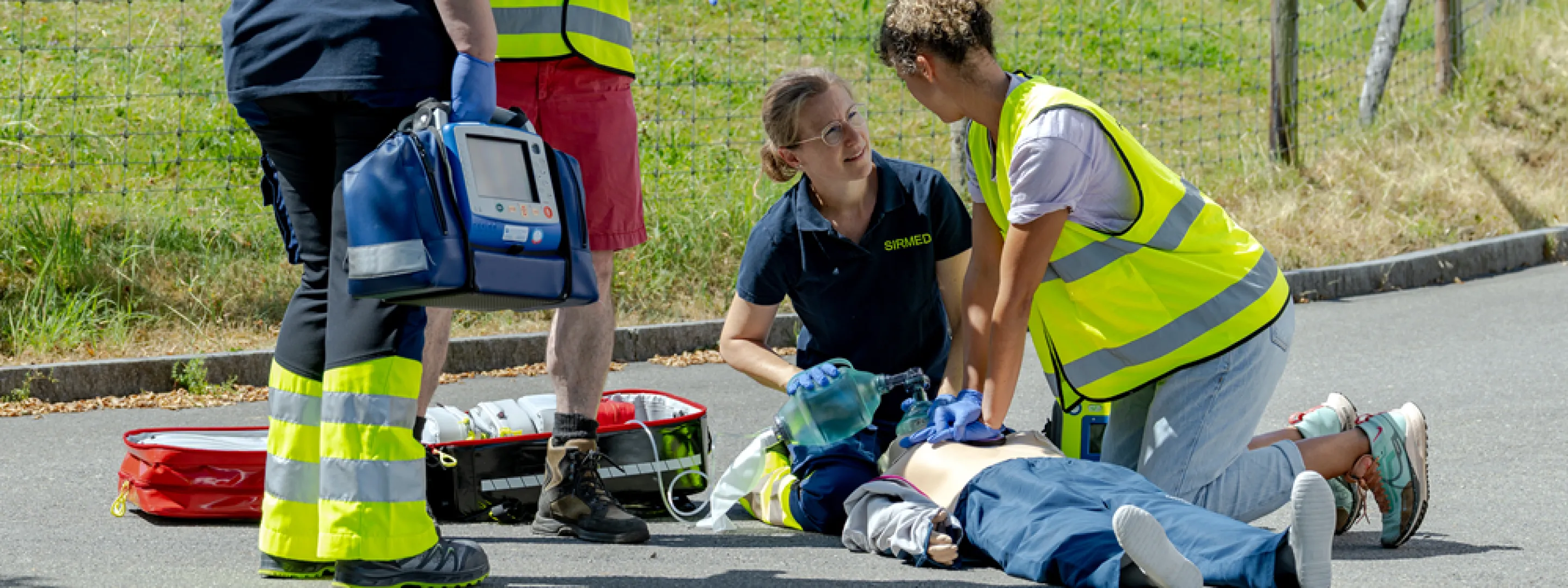 Rettungsübung First Responder mit Simulationspuppe