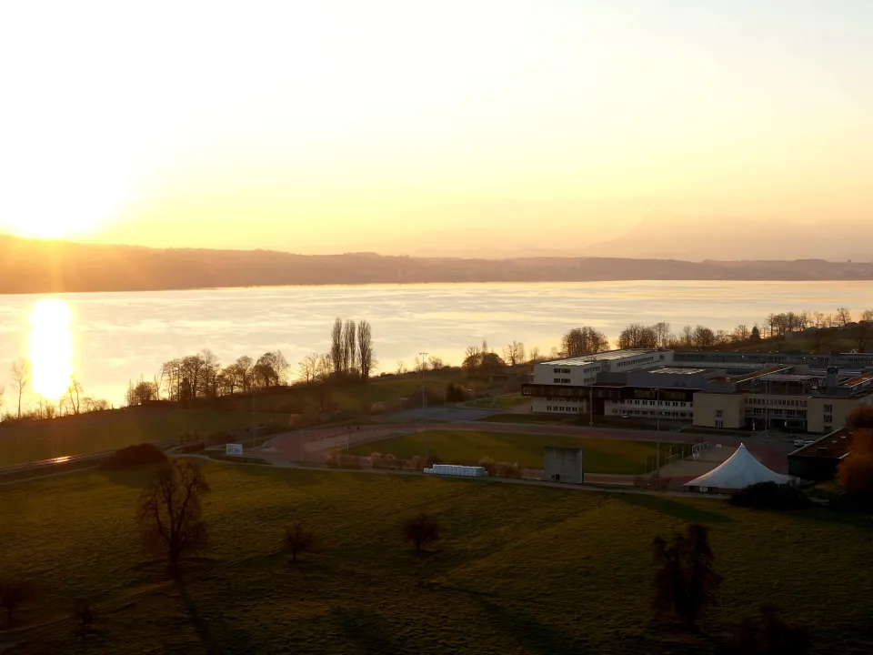 Sonnenaufgang auf dem Campus Nottwil