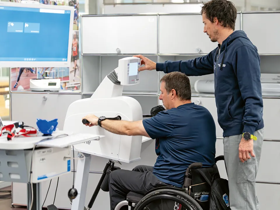 Pierre-Alain Tercier beim Leistungstest mit Fabian Ammann