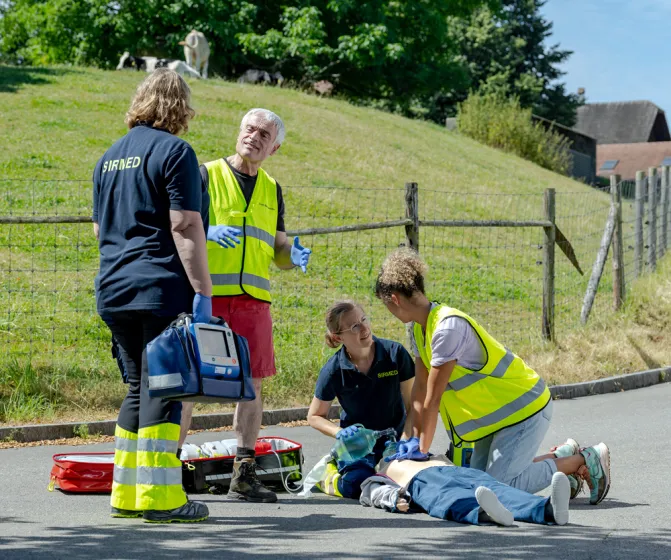 Rettungsübung First Responder mit Simulationspuppe