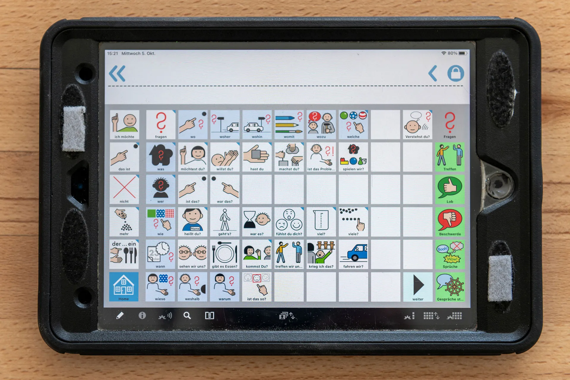 Das Tablet als Hilfsmittel für die Kommunikation.