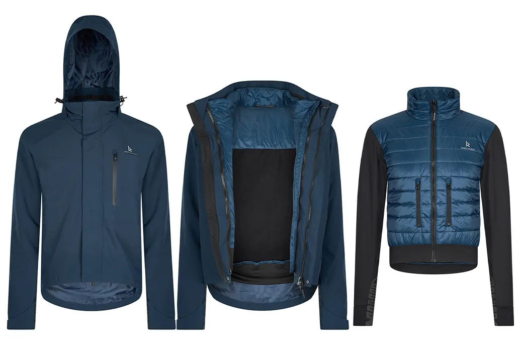 Die zwei Jacken der 3-in-1-Jacke sind mit Reissverschlüssen verbunden, gegen jedes Wetter gewappnet.