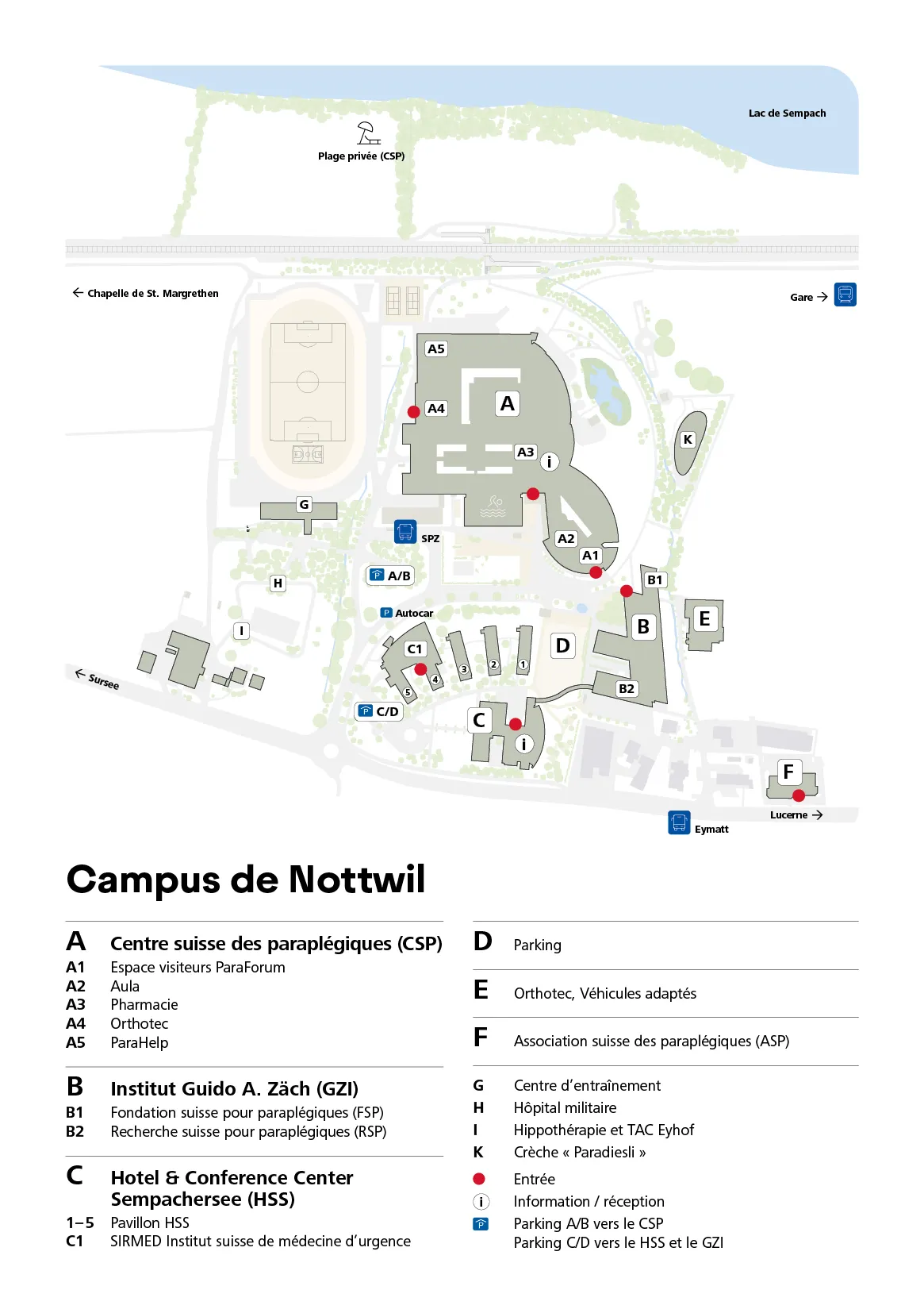 Plan de situation - Groupe suisse des paraplégiques