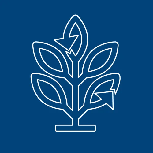 Das Icon zeigt eine Pflanze und soll das Thema Biodiversität symbolisieren.