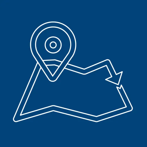 Das Icon zeigt eine Landkarte und soll das Thema Mobilität symbolisieren.