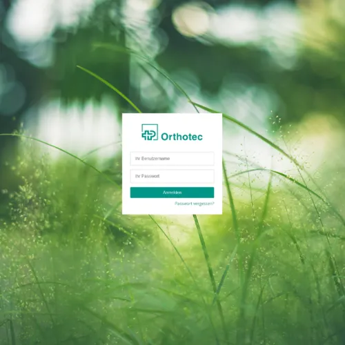 Orthotec Kontinenzhandel Bestellportal Anmeldungsfenster